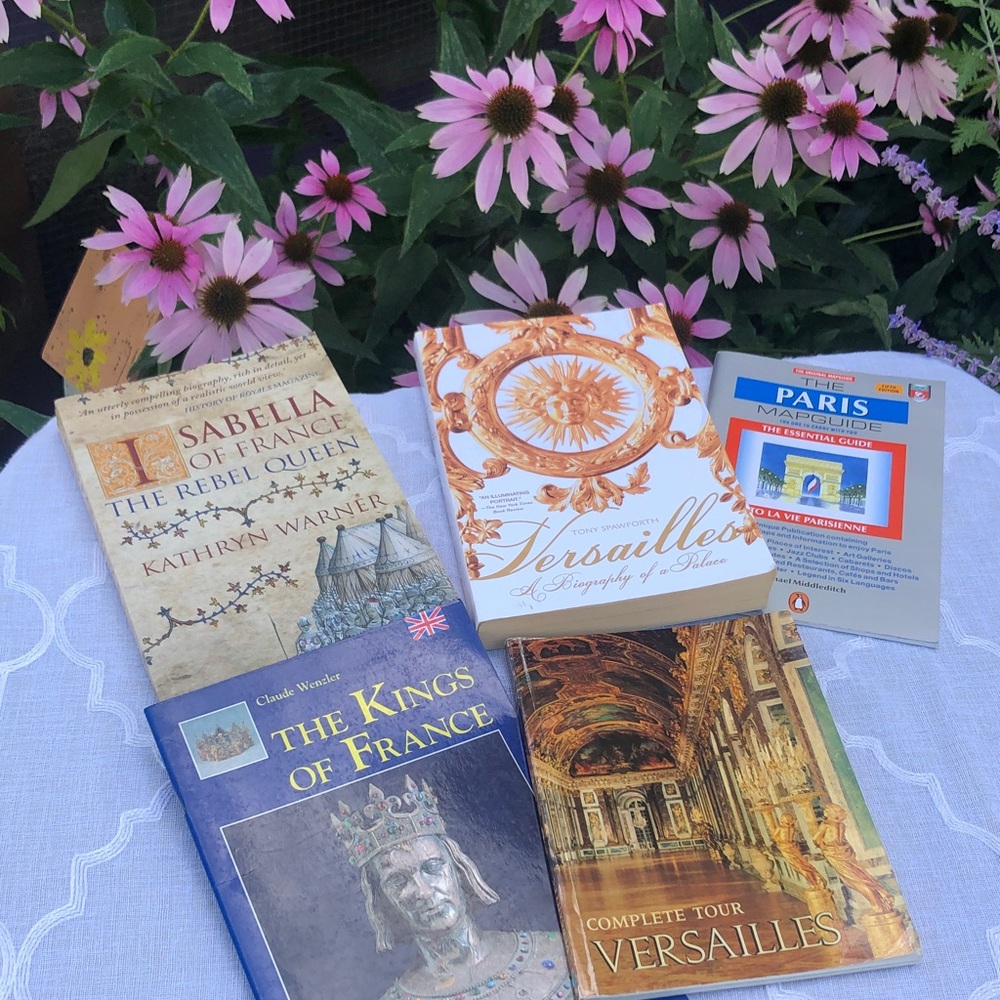 PARIS FRANCE lot of 5 historical biography books Versailles, Paris Map guide +